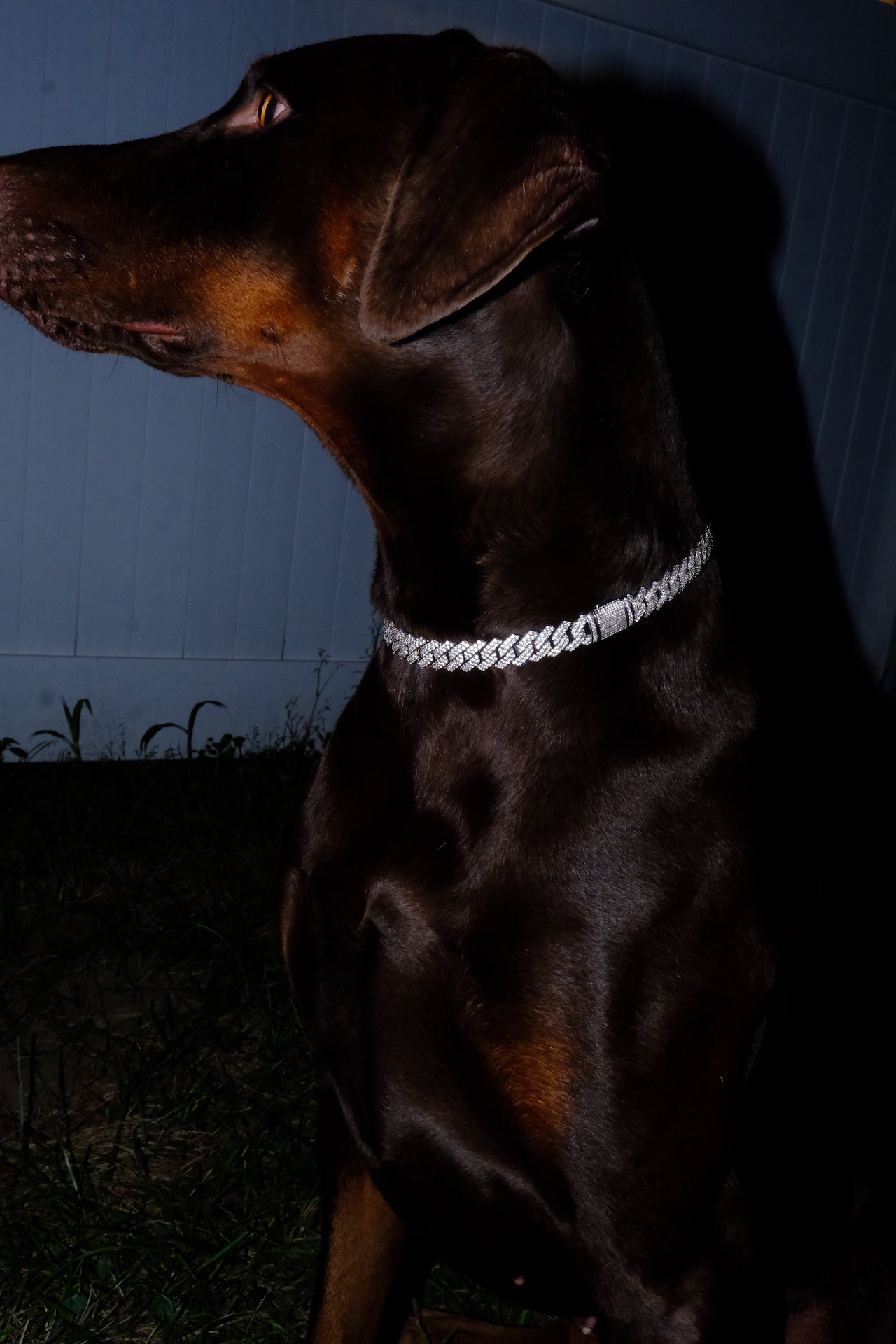 Canine Crystal Cuban Chain 14mm thick